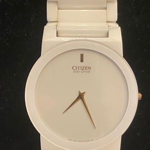 CITIZEN'S STILETTO White Ceramic Eco-Drive (light powered) UNISEX Watch